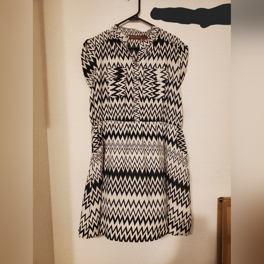 Off white and black dress